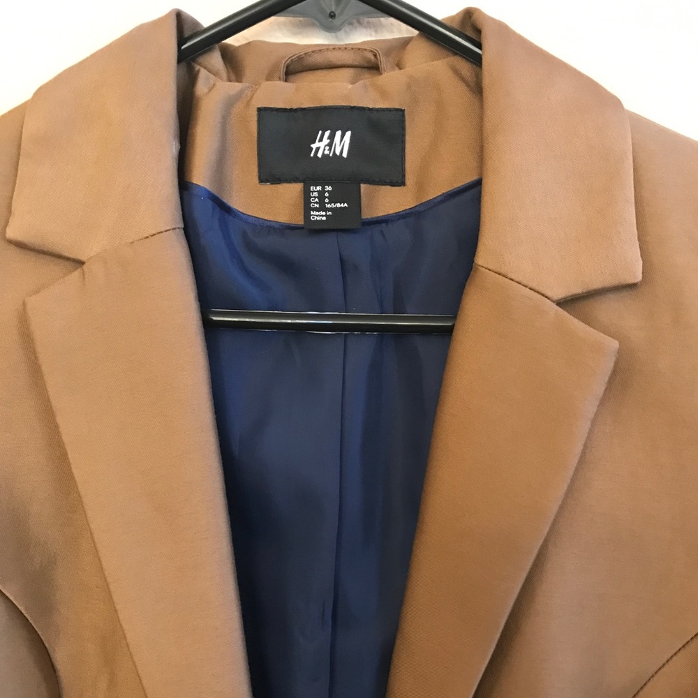 H&M Blazer Suit Jacket brown coat size 6 - Picture 6 of 8